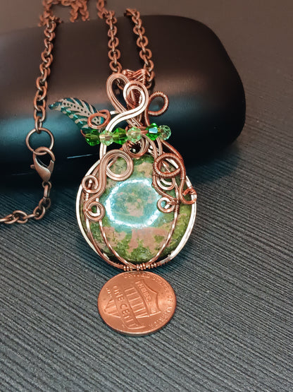 Unakite Pumpkin Pendant