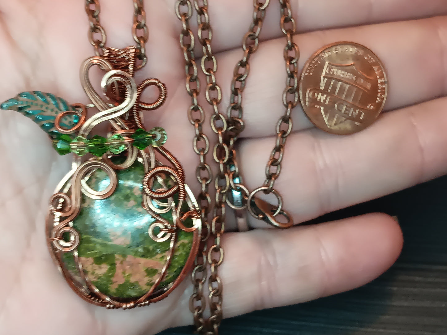 Unakite Pumpkin Pendant