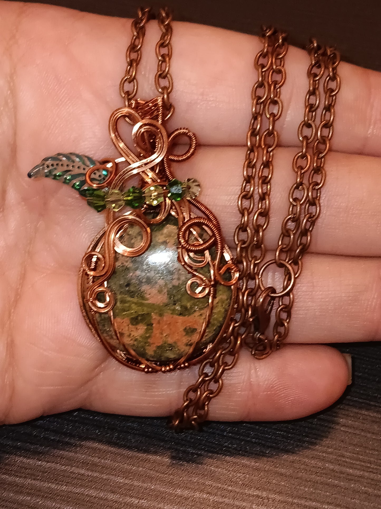 Unakite Pumpkin Pendant