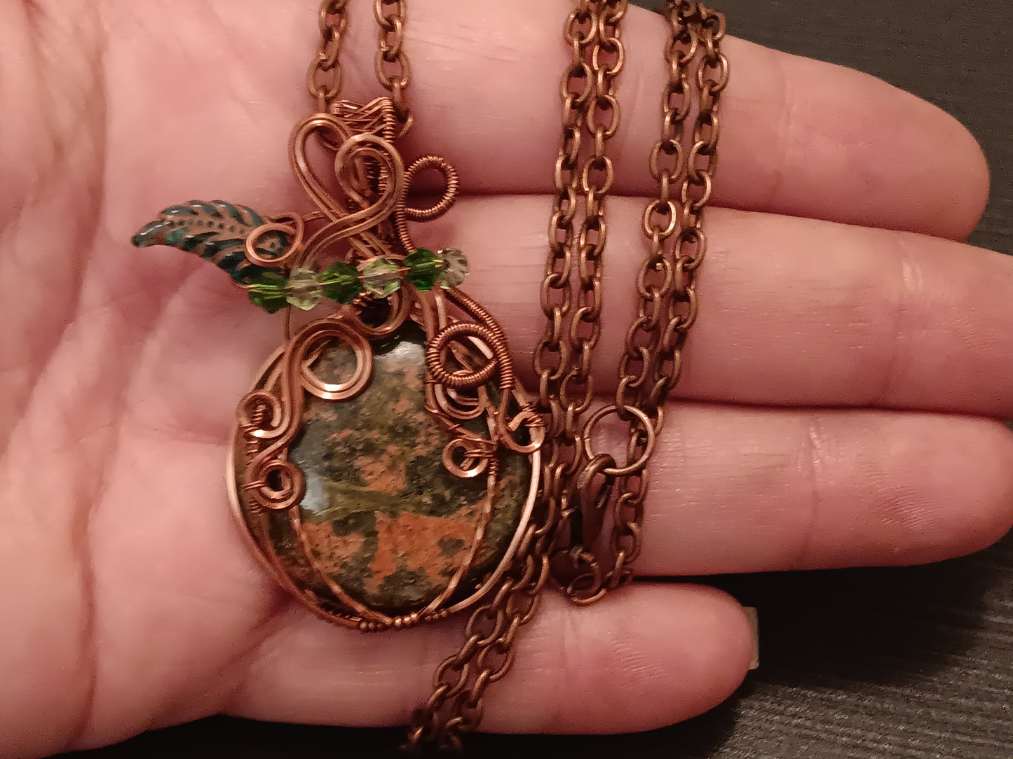 Unakite Pumpkin Pendant