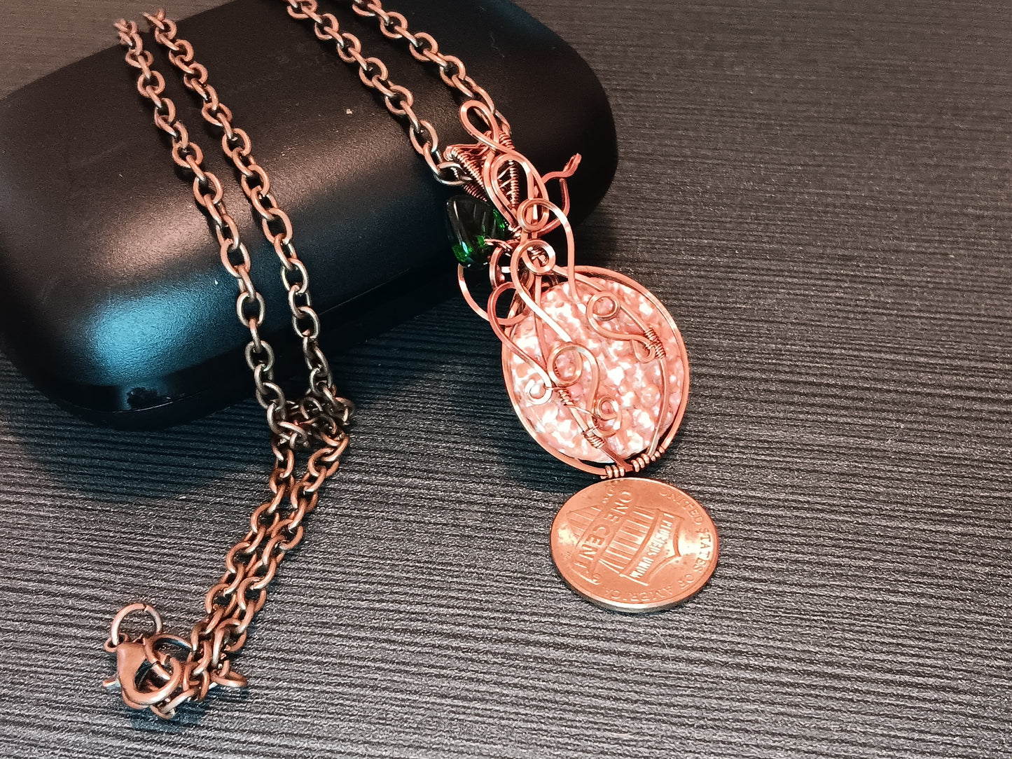 Textured Coral Matrix Pumpkin Pendant