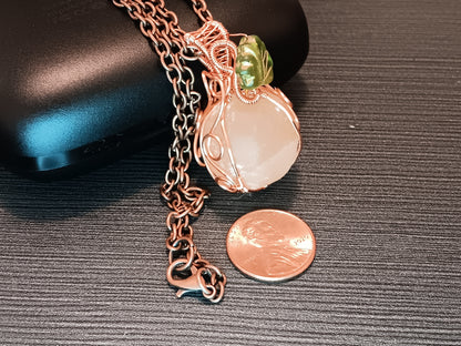 Orange Selenite Pumpkin Pendant