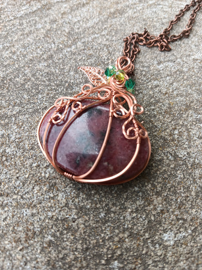 Rhodonite Pumpkin Pendant