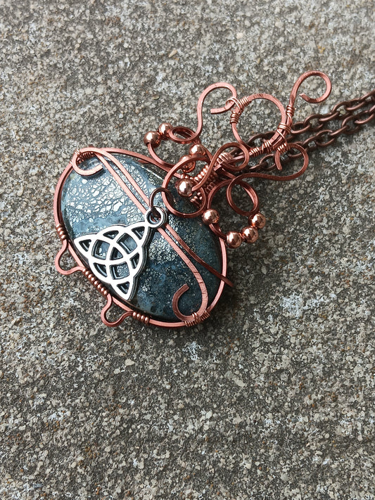 Marcisite Triquetra Cauldron Pendant