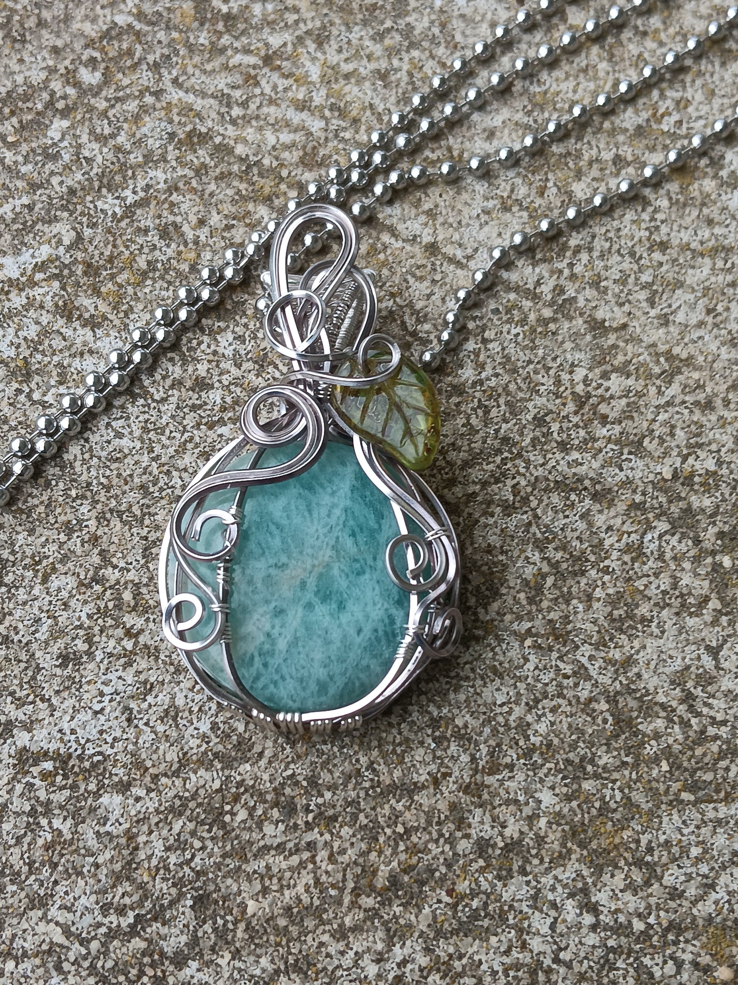 Amazonite Pumpkin Pendant