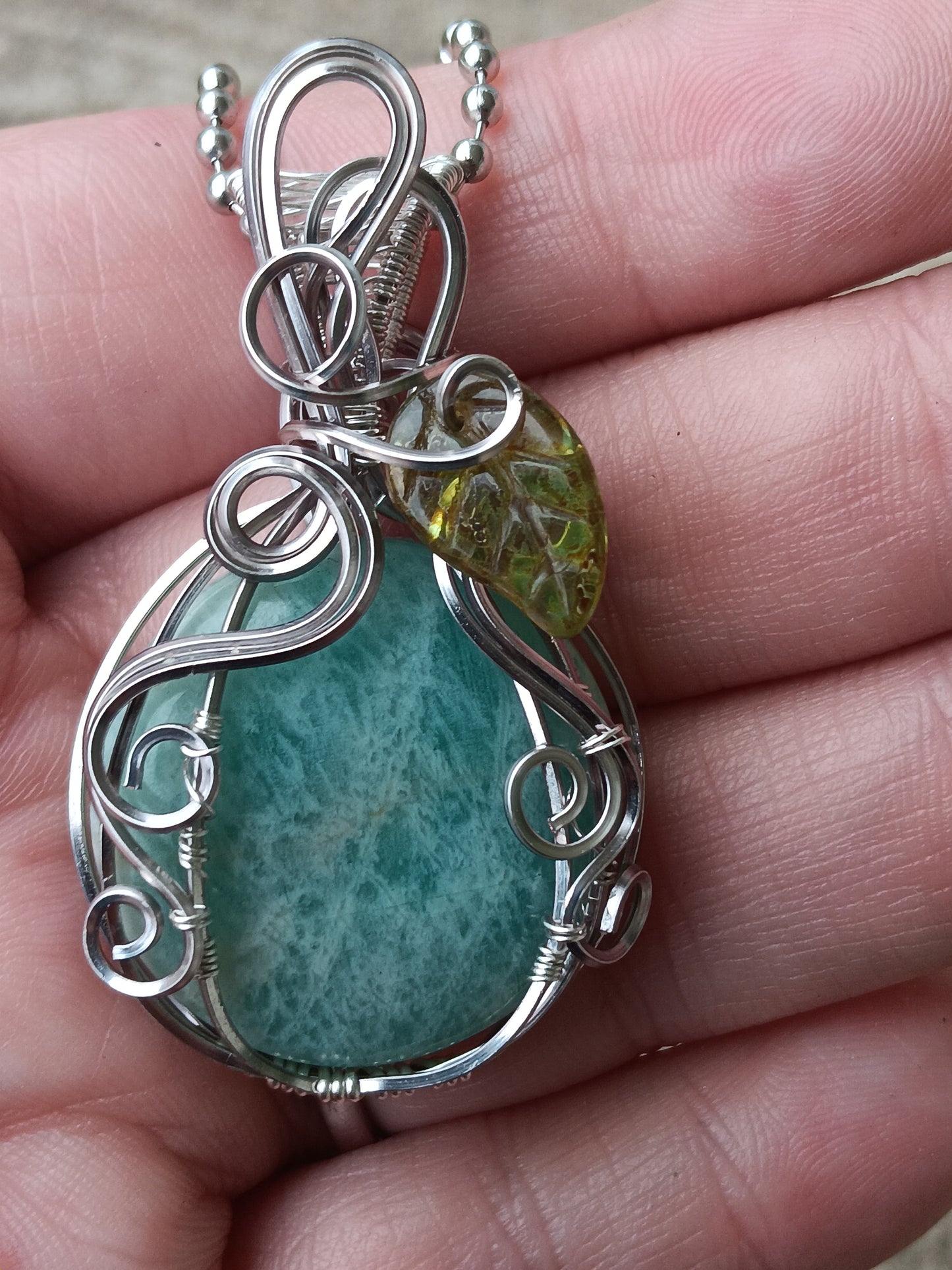 Amazonite Pumpkin Pendant