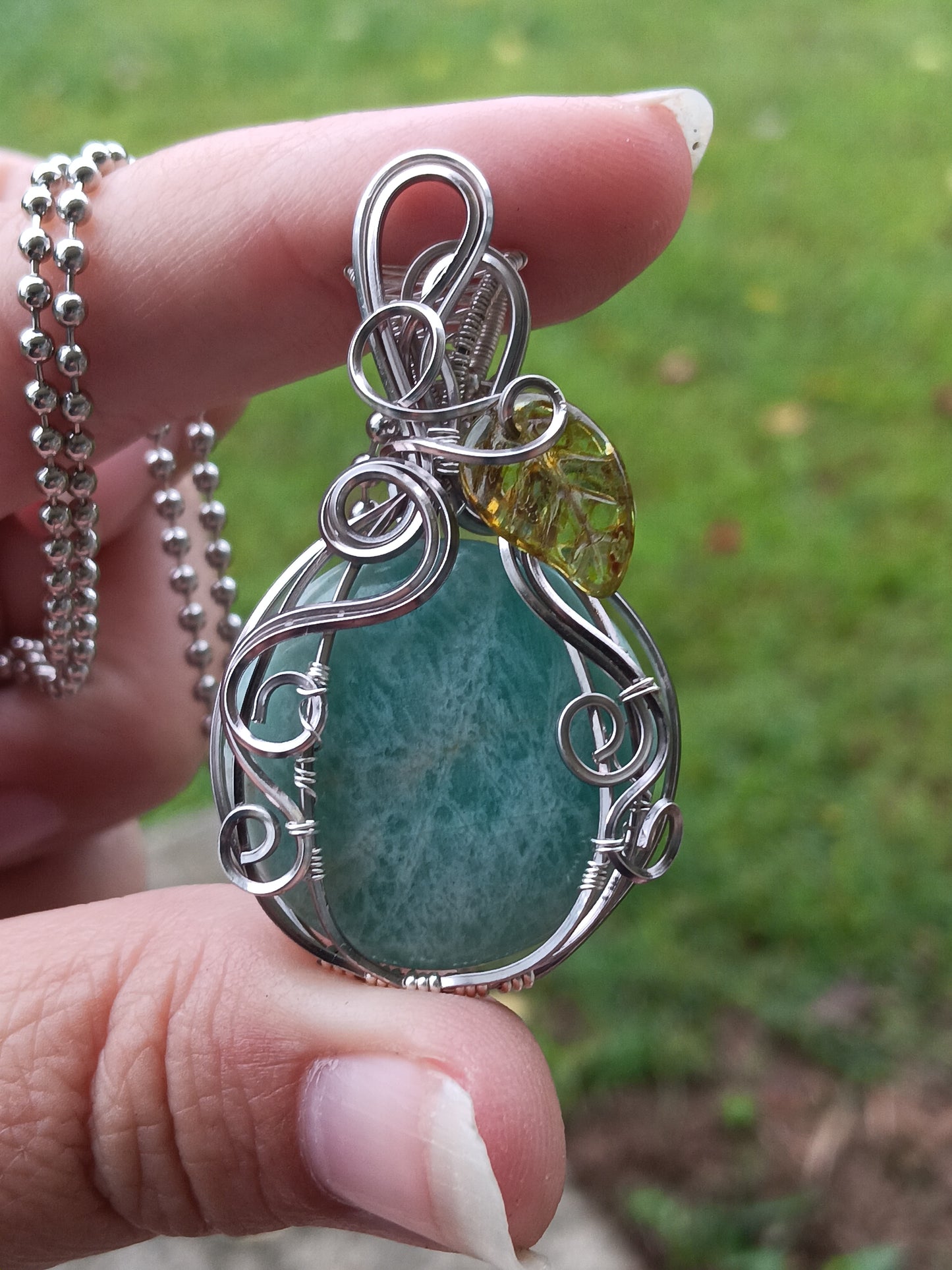 Amazonite Pumpkin Pendant