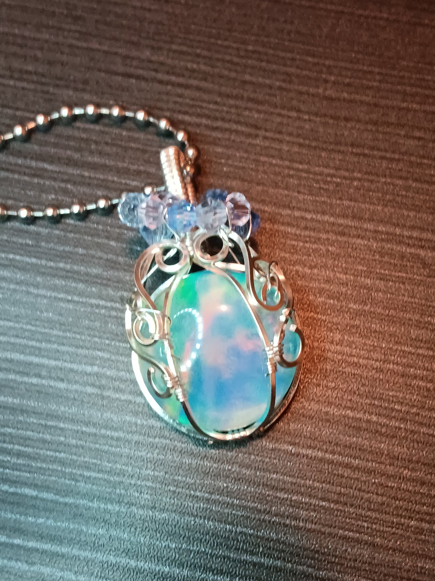 Aurora Opal Pumpkin Pendant