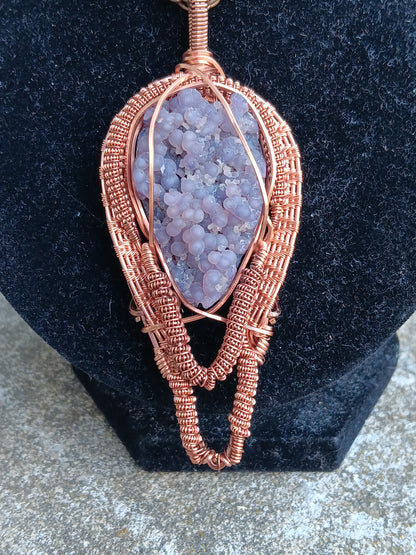 Grape Agate Woven Pendant