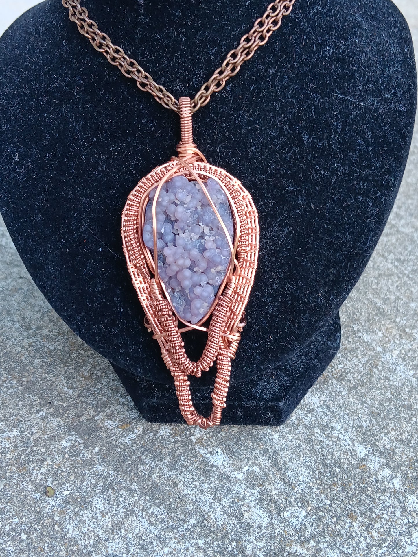 Grape Agate Woven Pendant