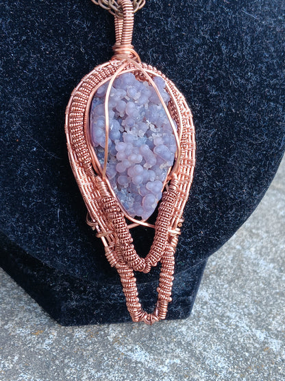 Grape Agate Woven Pendant