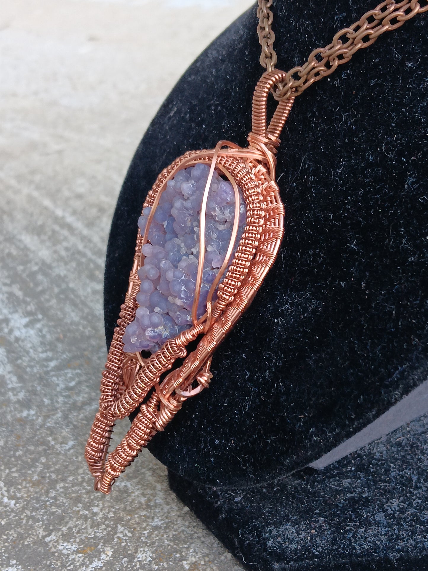 Grape Agate Woven Pendant