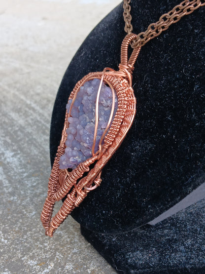 Grape Agate Woven Pendant