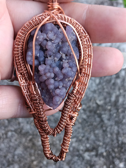 Grape Agate Woven Pendant