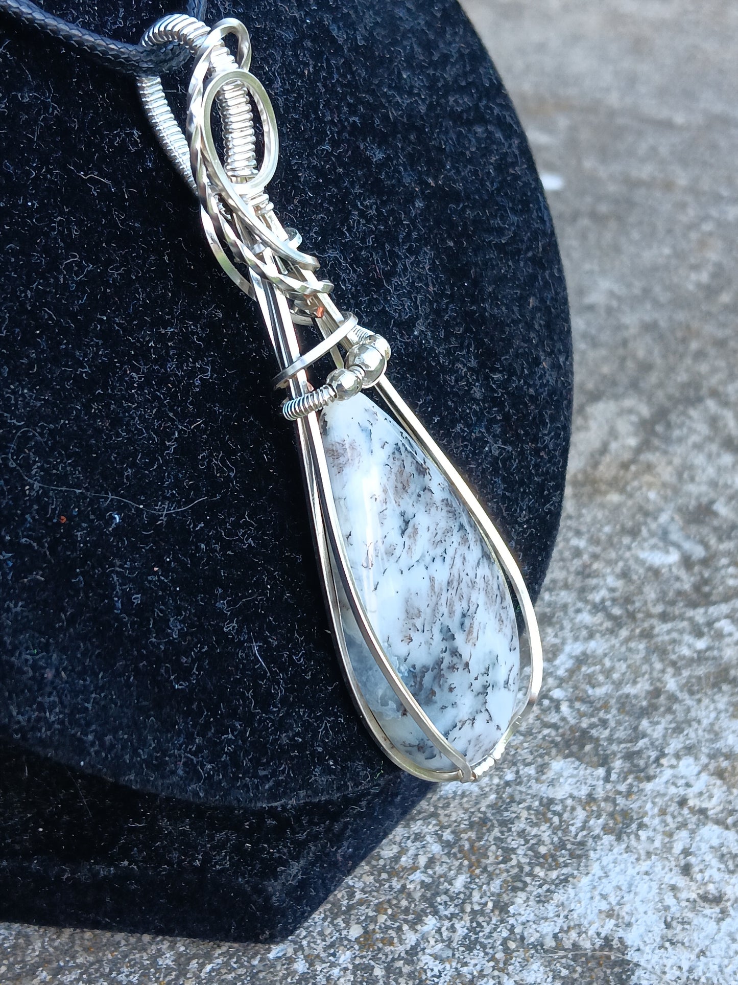 Dendritic Agate Silver Pendant