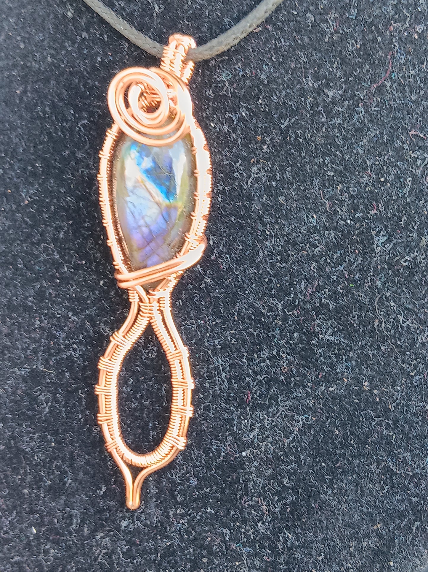 Labradorite Infinity Elvish Pendant