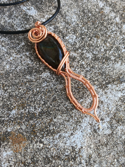 Labradorite Infinity Elvish Pendant