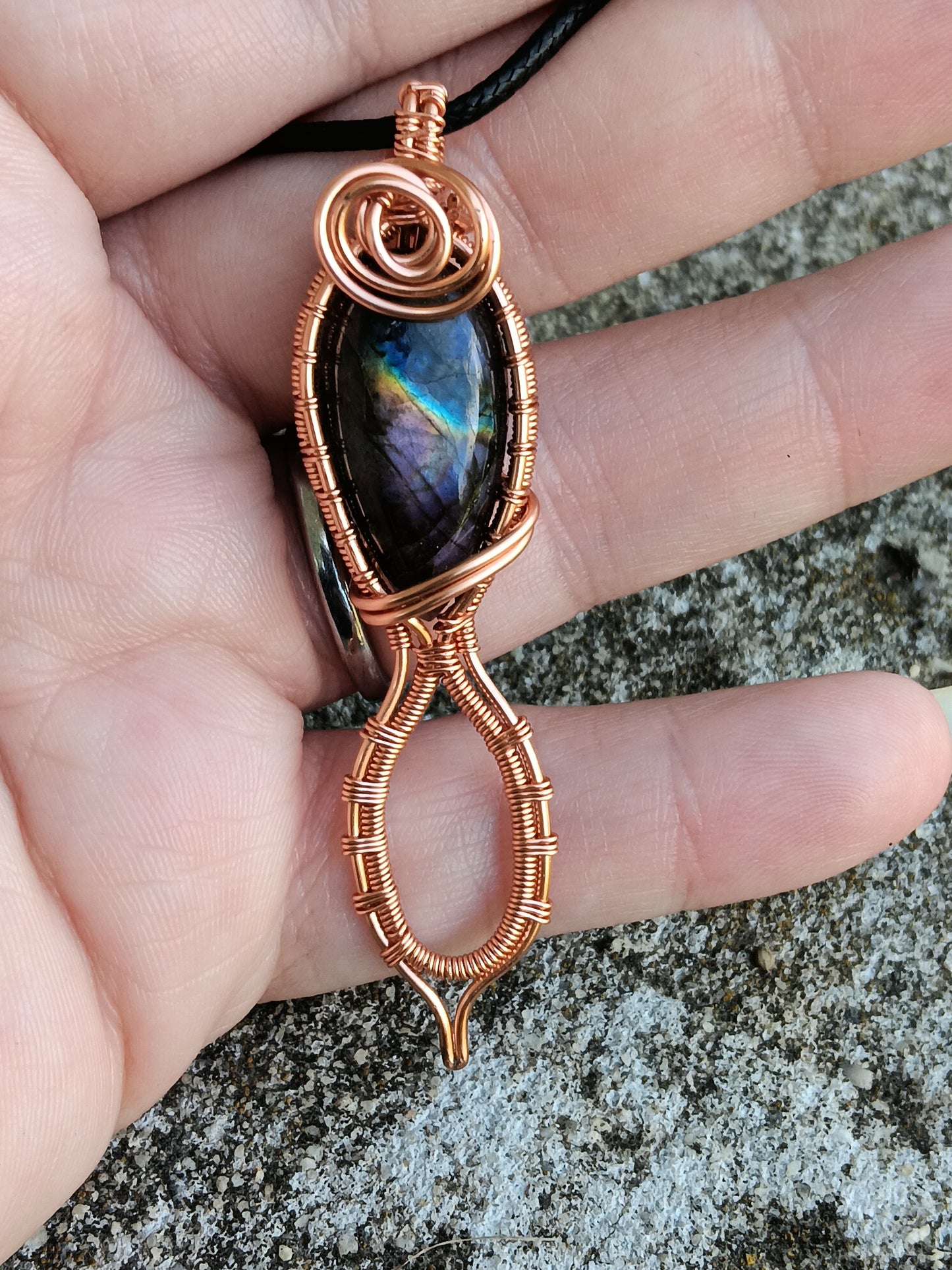 Labradorite Infinity Elvish Pendant