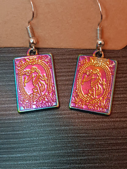 Rainbow Tarot Charm Earrings