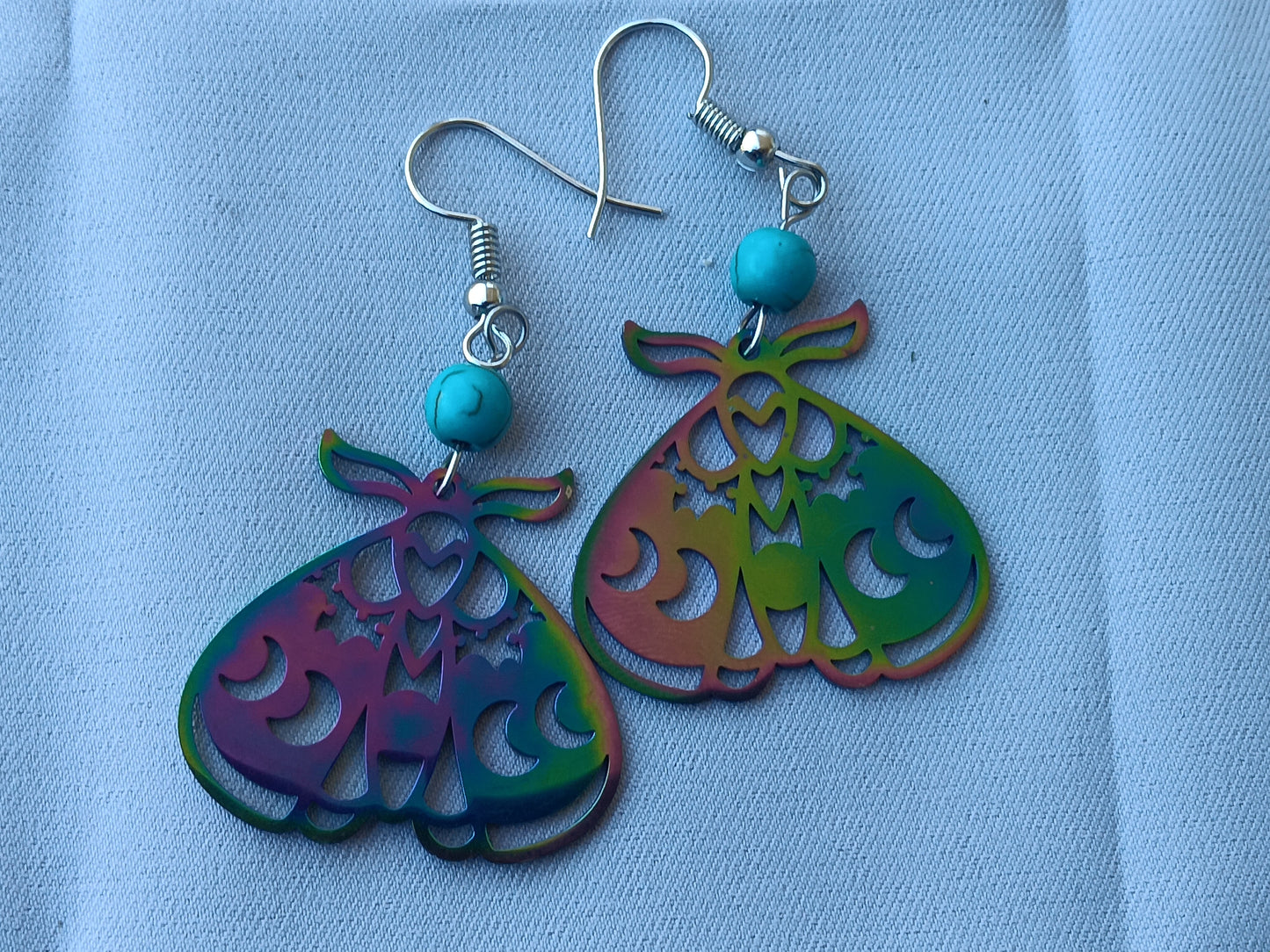 Rainbow Charm Beaded Dangle Earrings