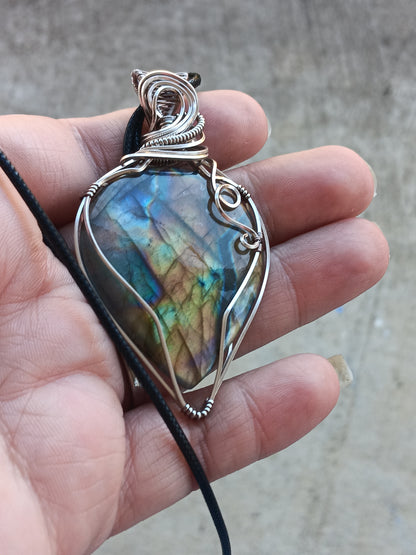 Multi Color Flash Labradorite Pendant