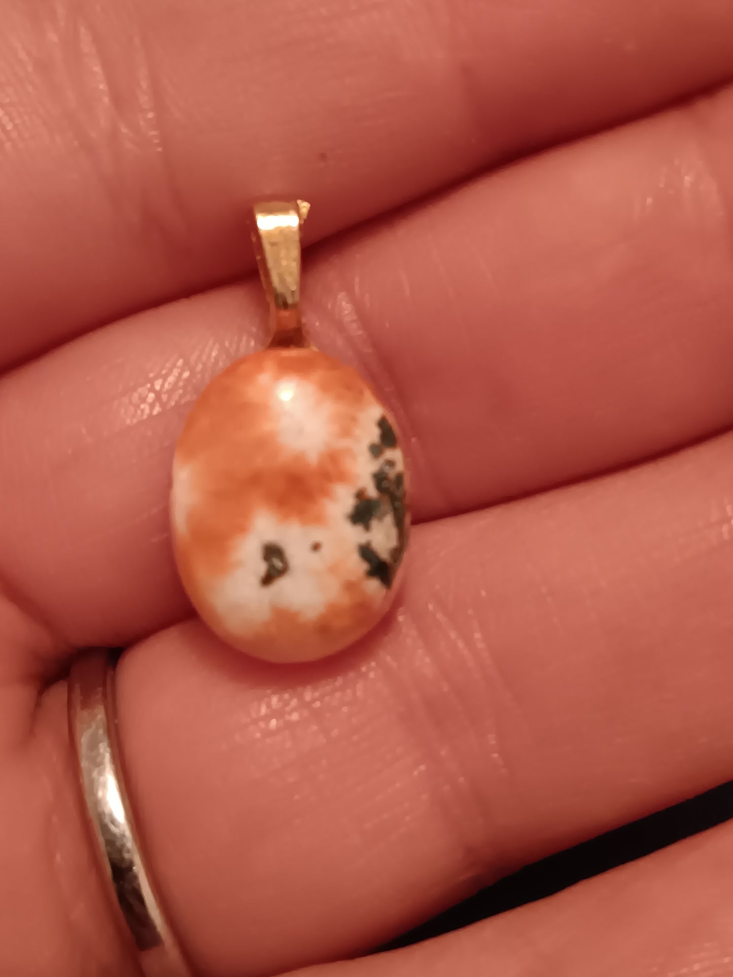 Orange Scolecite Simple Bail Pendant