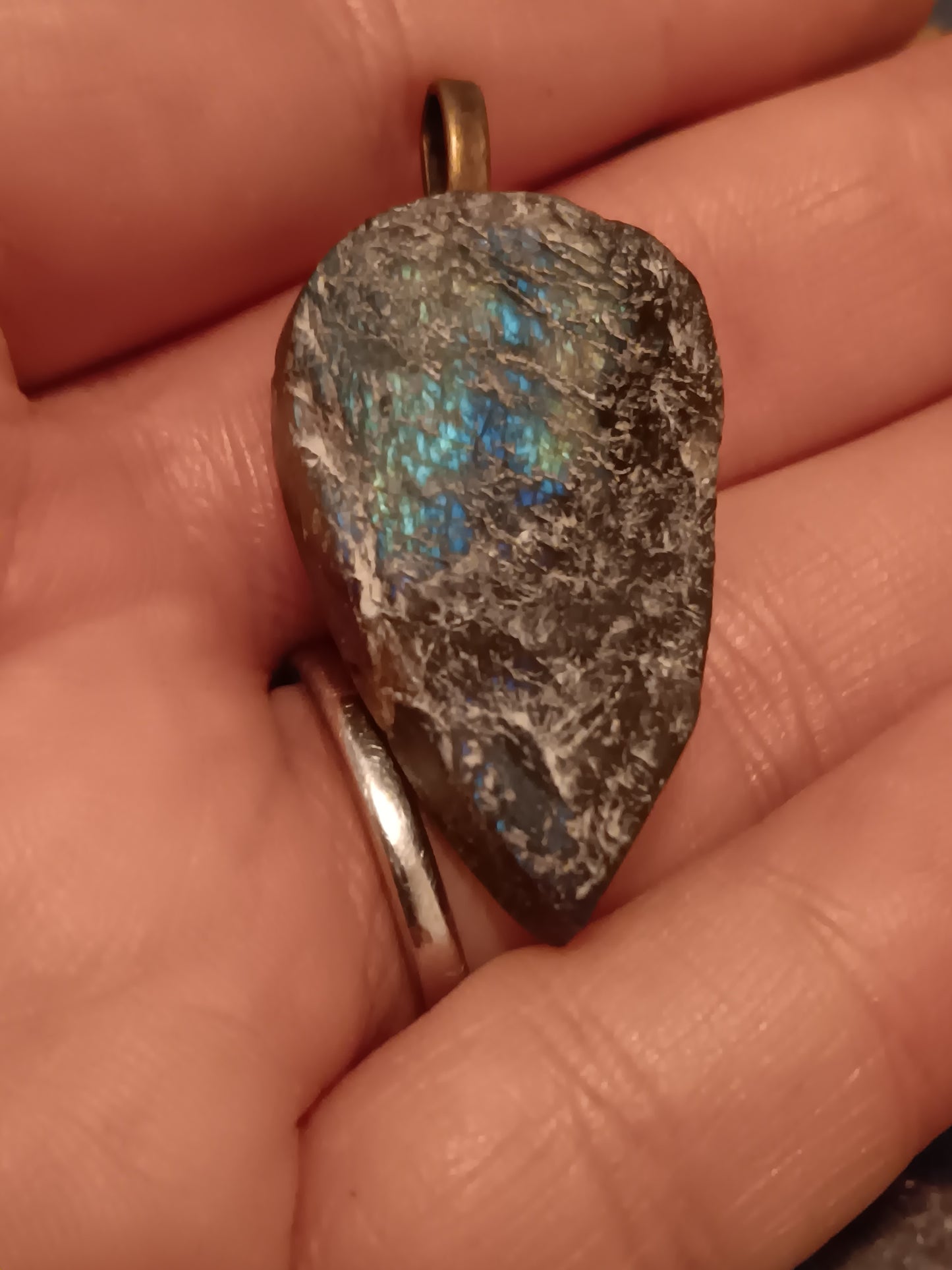 Rough Labradorite Simple Bail Pendant