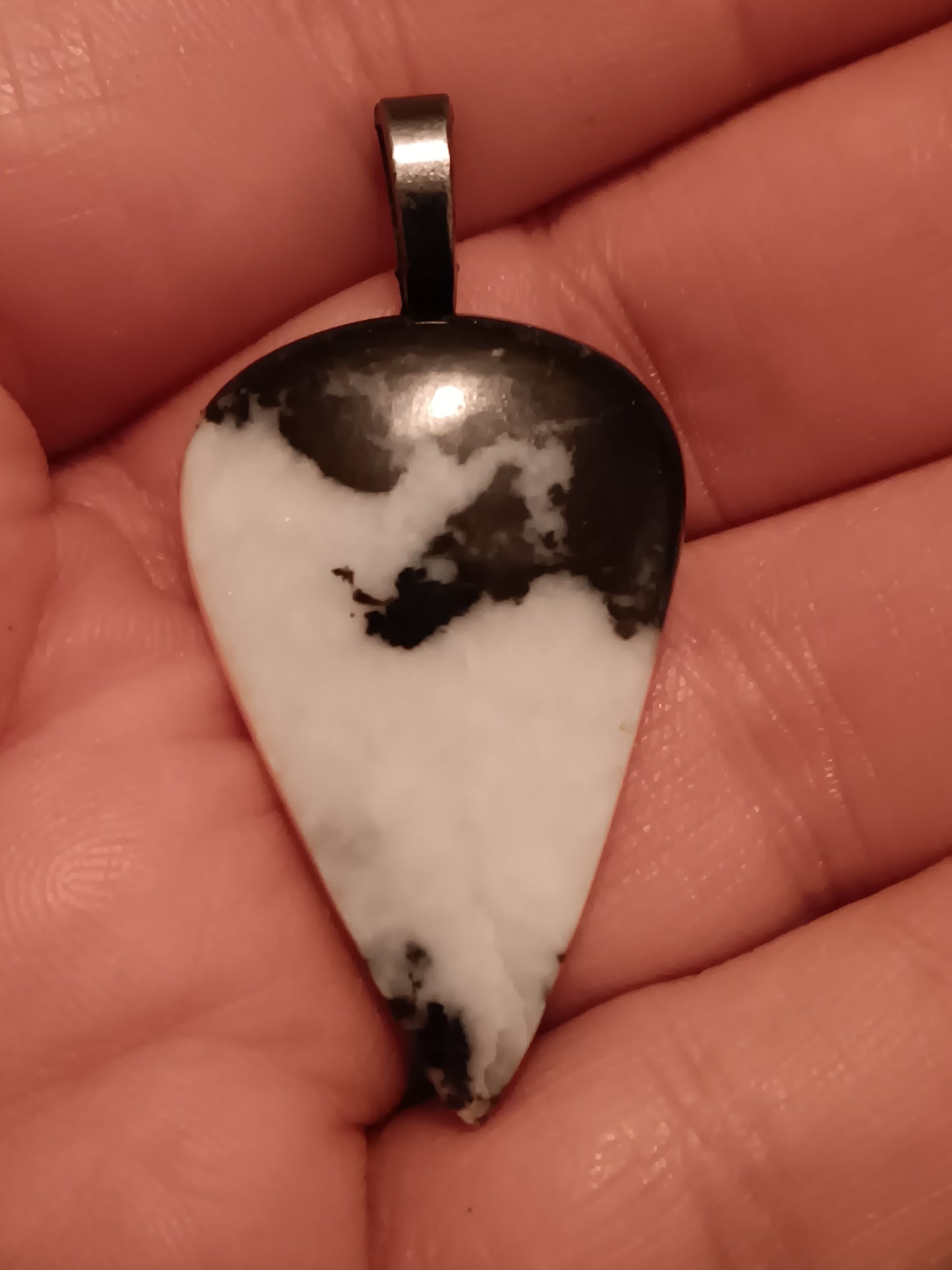 Zebra Marble Simple Bail Pendant