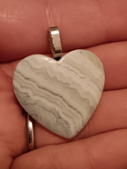 Caribbean Calcite Heart Simple Bail Pendant