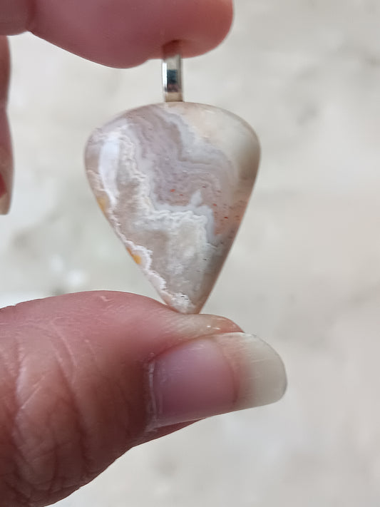 Crazy Lace Agate Simple Bail Pendant