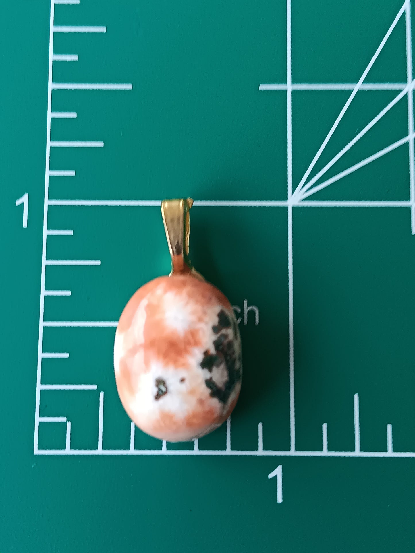 Orange Scolecite Simple Bail Pendant