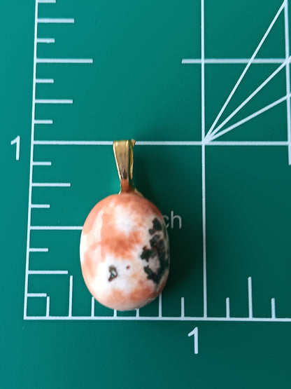 Orange Scolecite Simple Bail Pendant