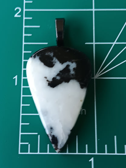 Zebra Marble Simple Bail Pendant