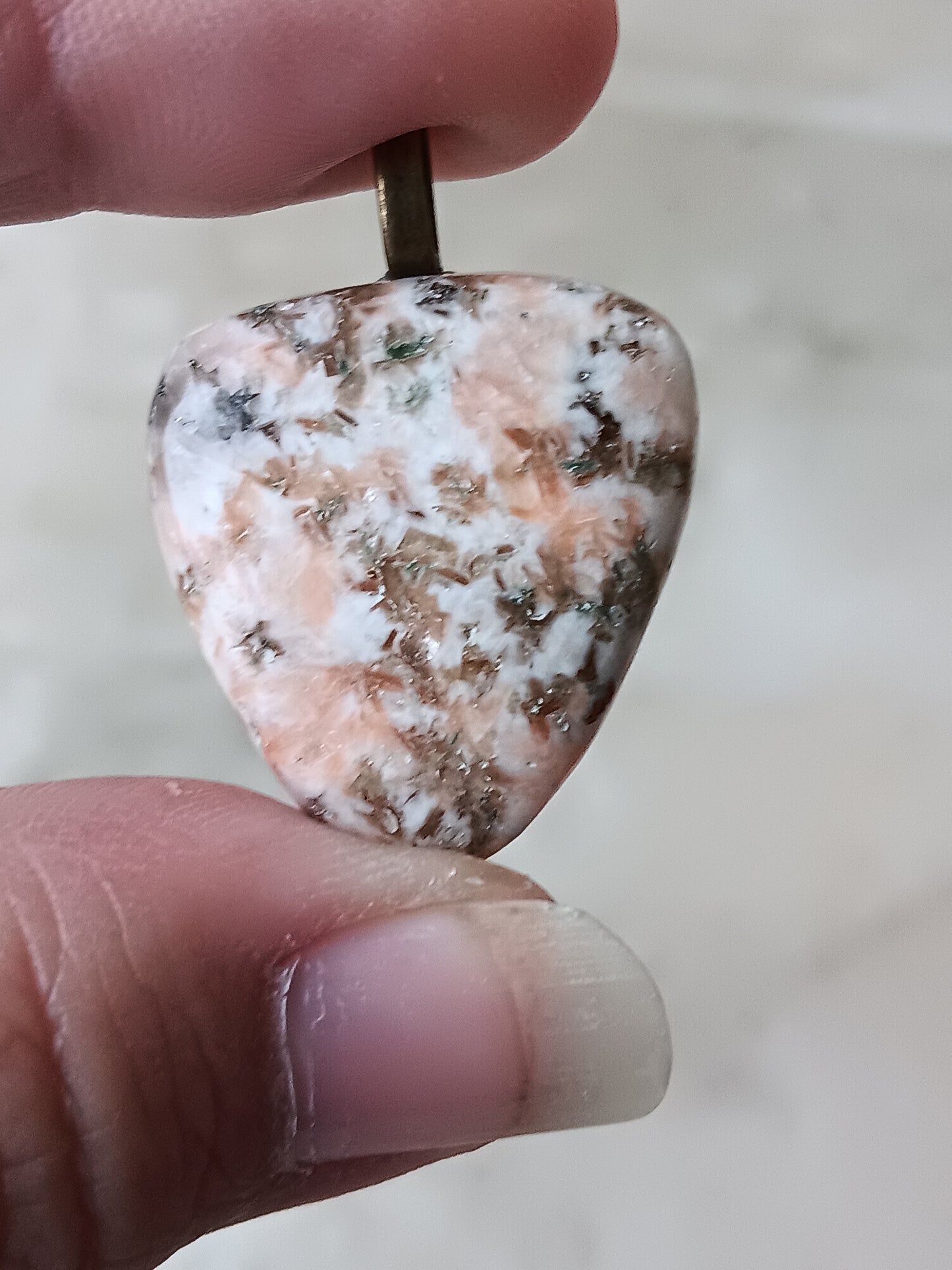 Orange Scolecite Simple Bail Pendant