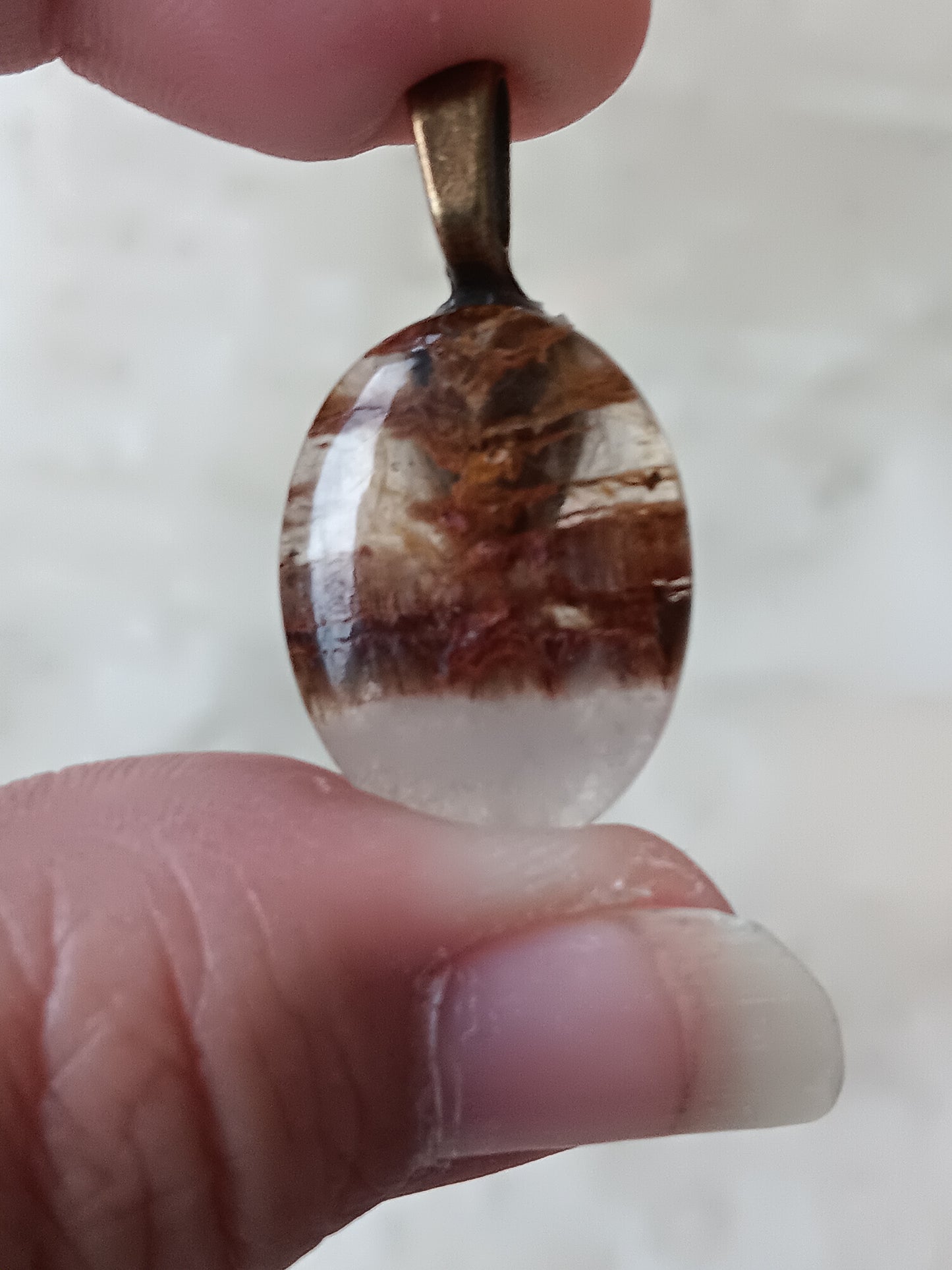 Hemetoid Quartz Simple Bail Pendant