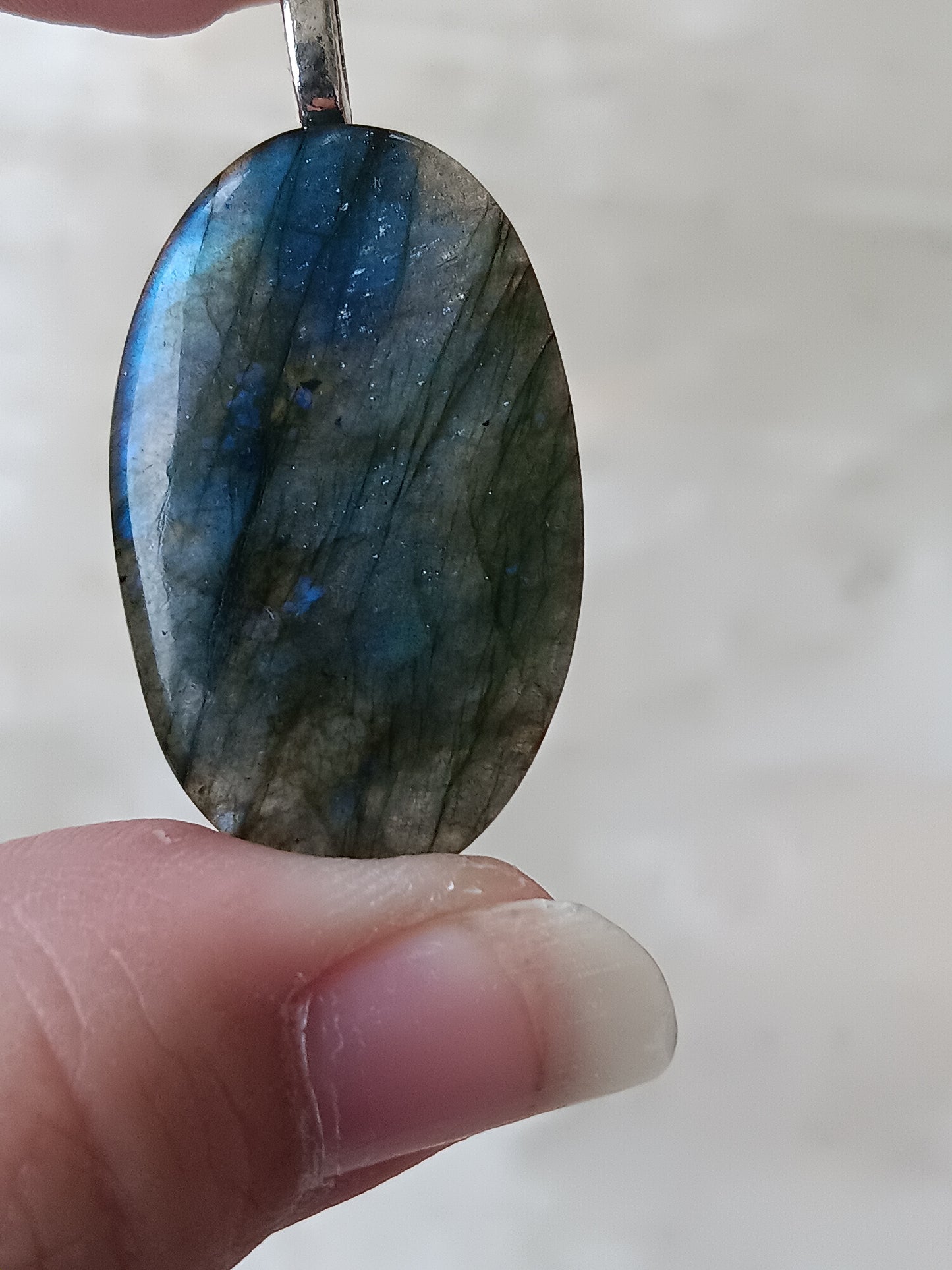 Blue Labradorite Simple Bail Pendant