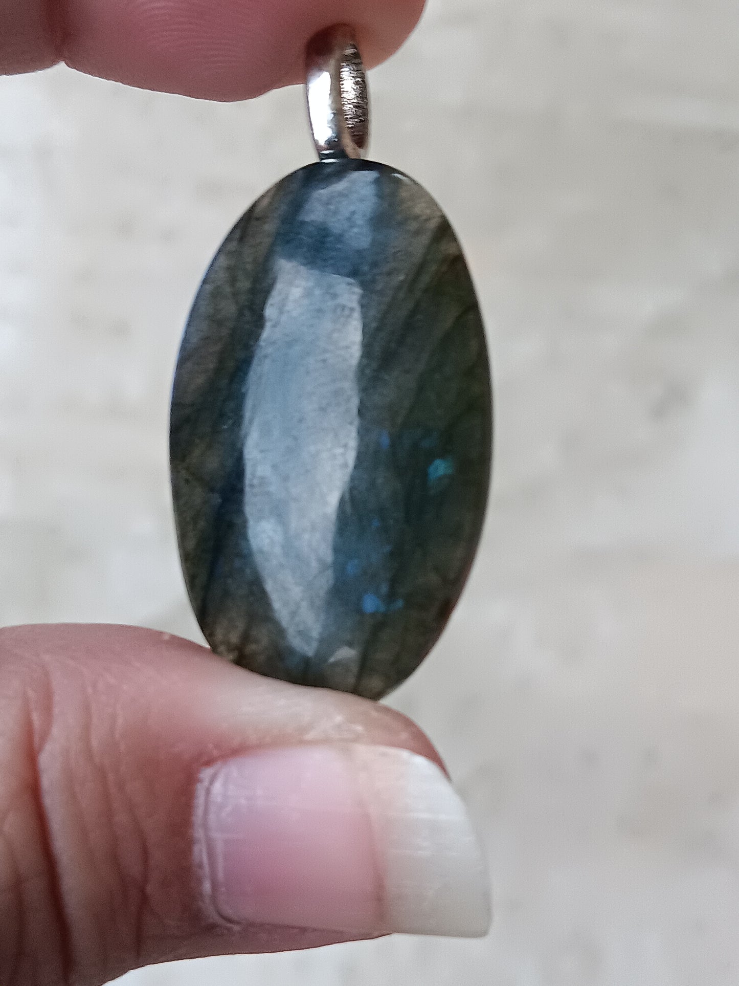 Blue Labradorite Simple Bail Pendant