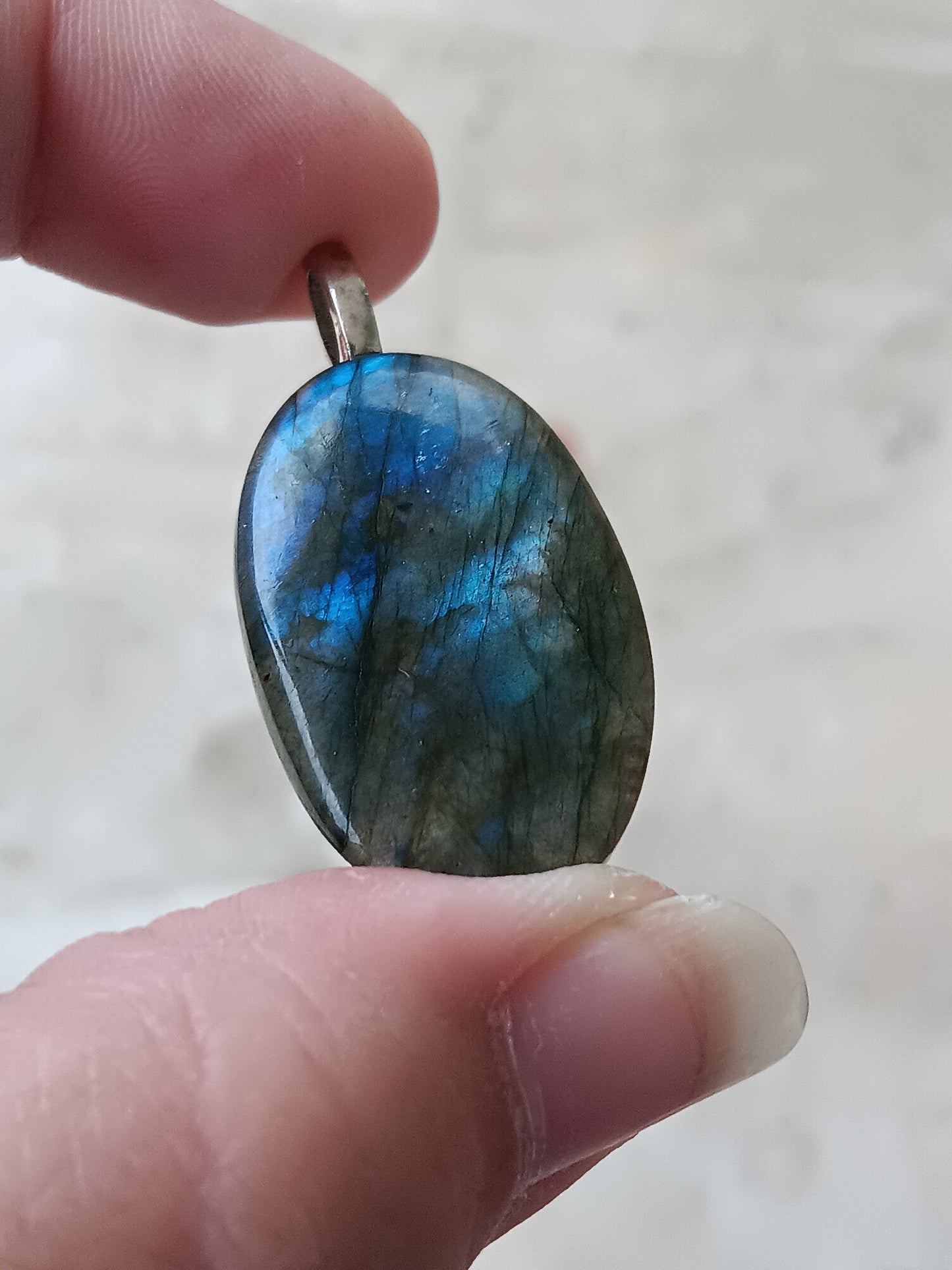 Blue Labradorite Simple Bail Pendant