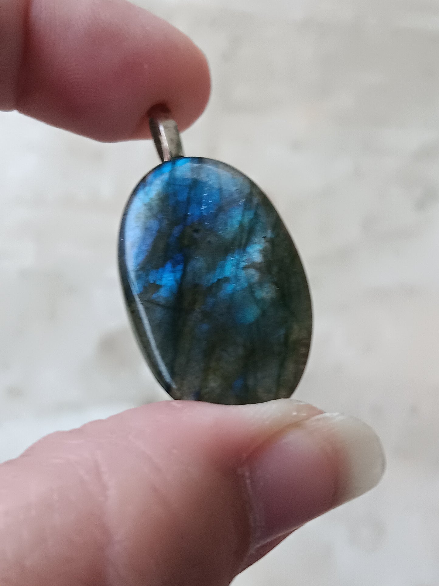 Blue Labradorite Simple Bail Pendant