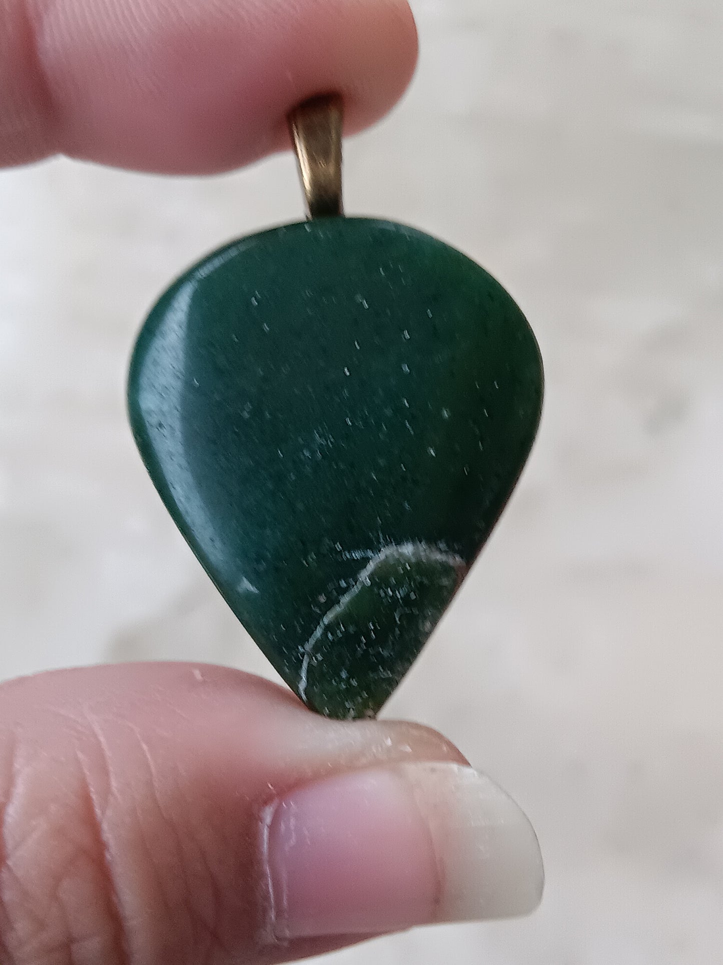 Green Jade Simple Bail Pendant