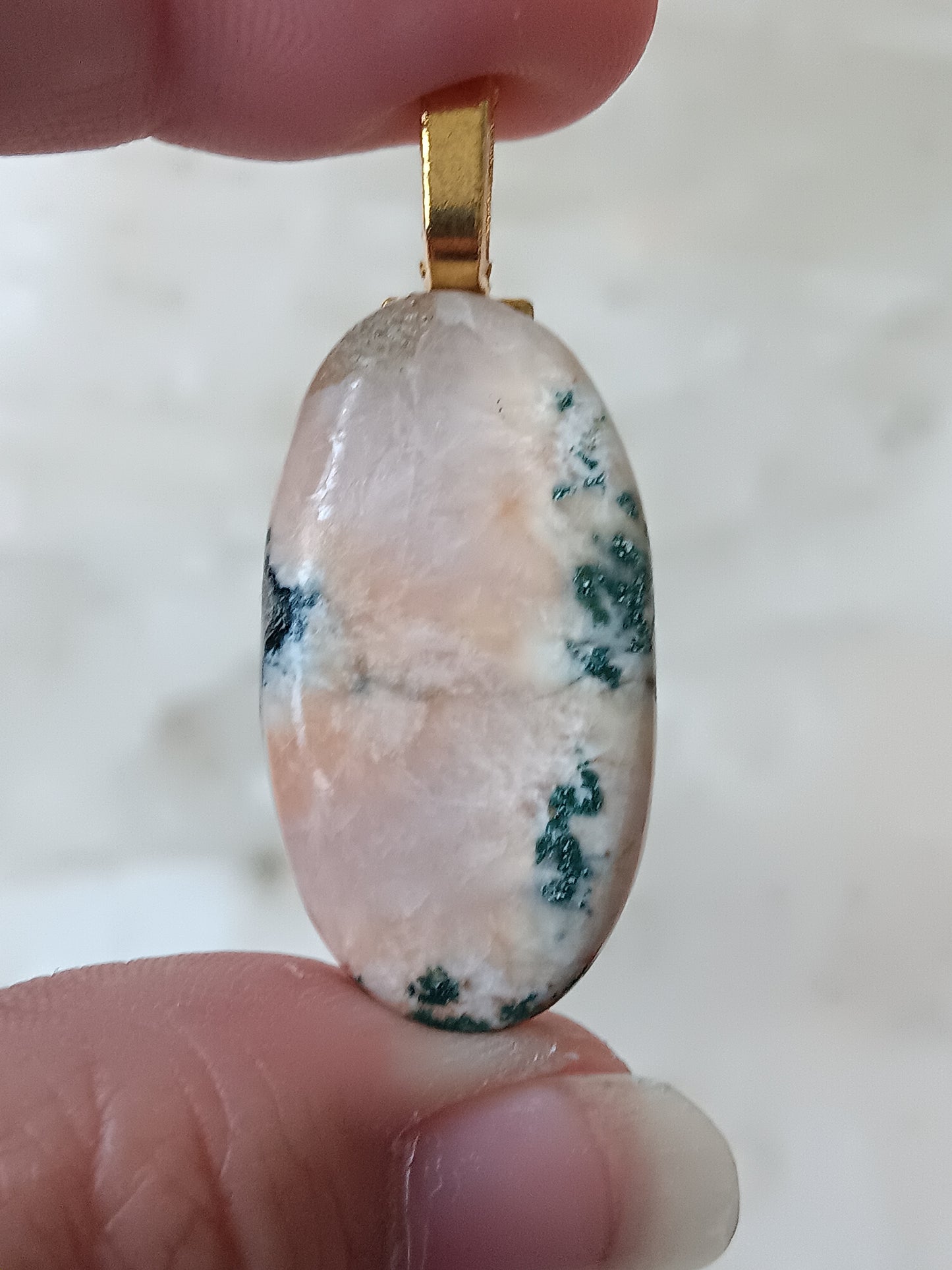 Orange Scolecite Simple Bail Pendant