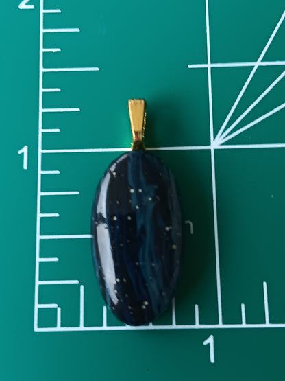 Blue Siber Agate Simple Bail Pendant