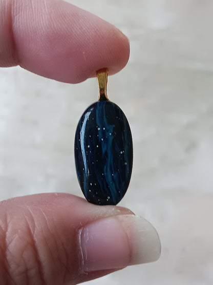 Blue Siber Agate Simple Bail Pendant