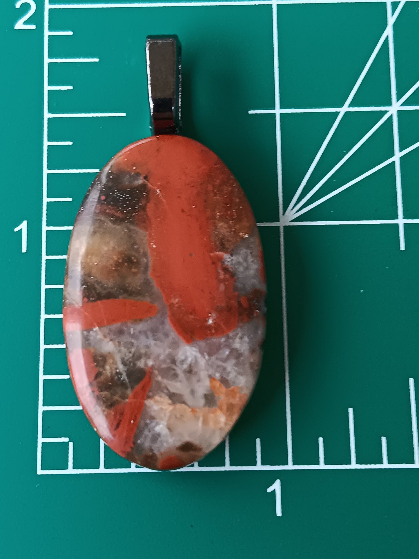 Red Jasper w/ Quartz Simple Bail Pendant