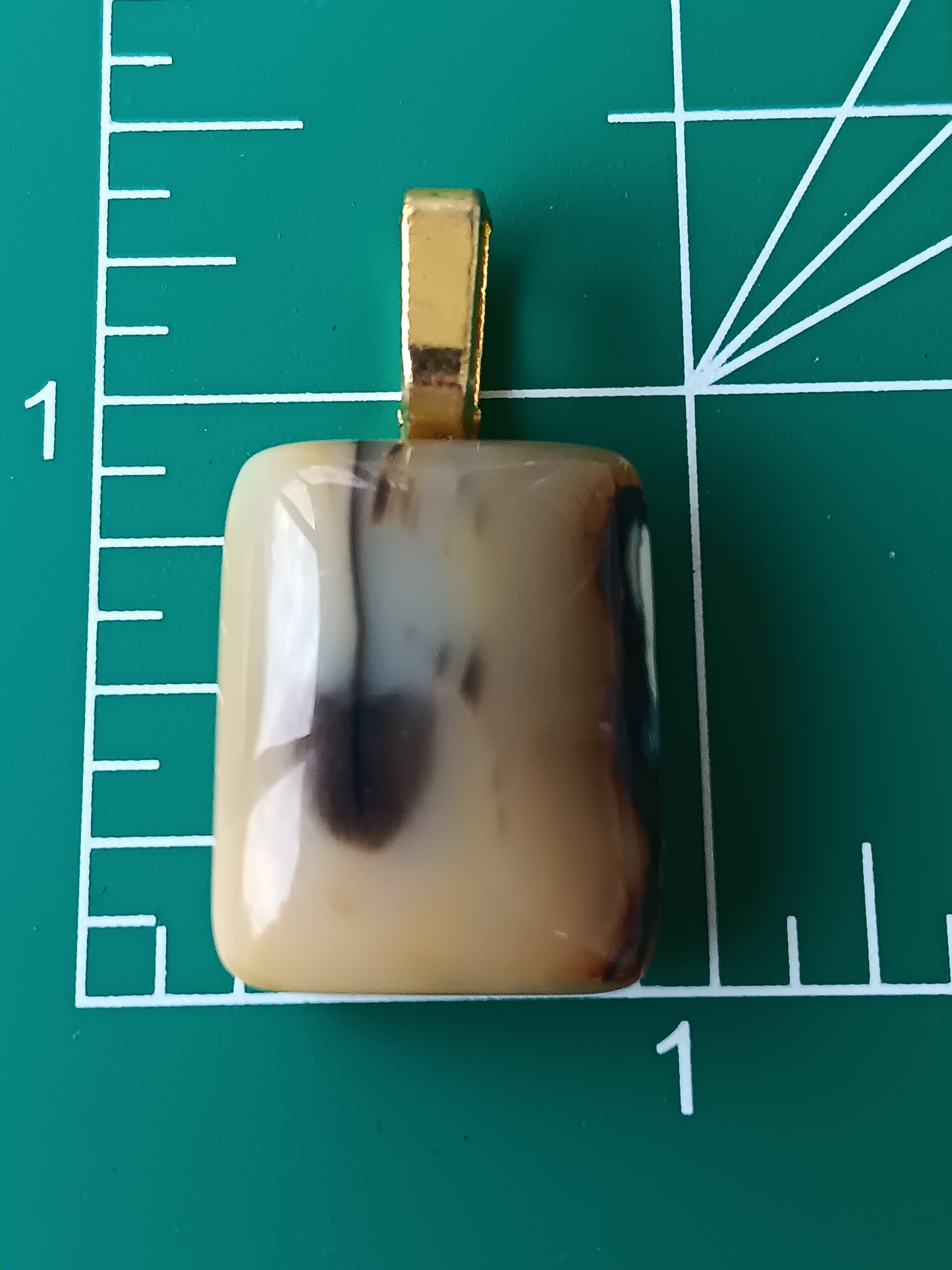 Square Botswana Agate Simple Bail Pendant