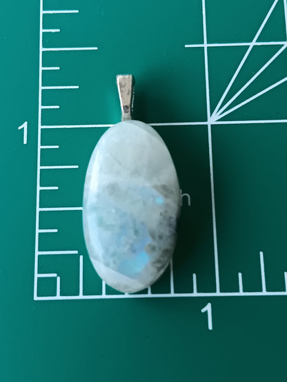 White Rainbow Moonstone Simple Bail Pendant