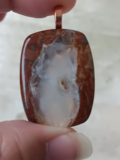 Windowed Butterfly Jasper Simple Bail Pendant