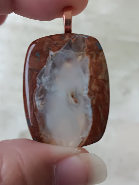 Windowed Butterfly Jasper Simple Bail Pendant