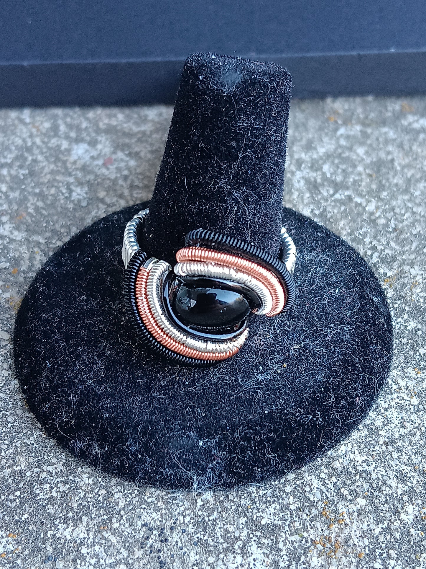 Dark Moon, Black Onyx Mixed Metals Ring size 9