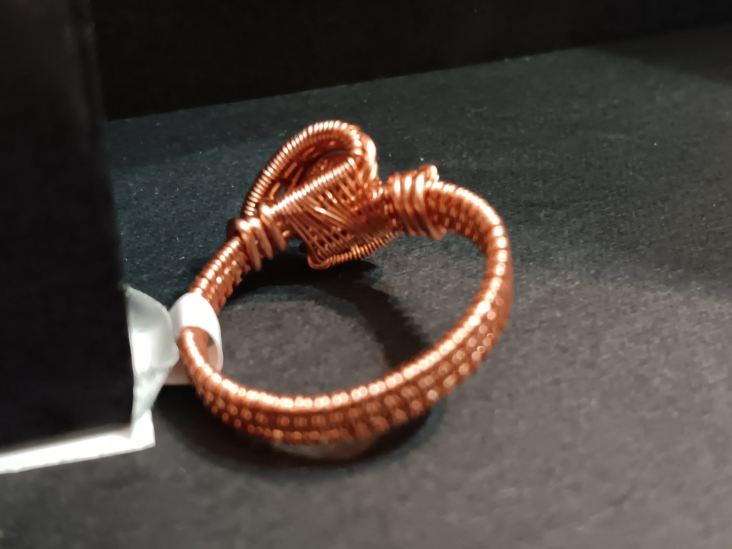 Little Glitter, Goldstone and Natural Copper Wire Woven Ring size 8.5